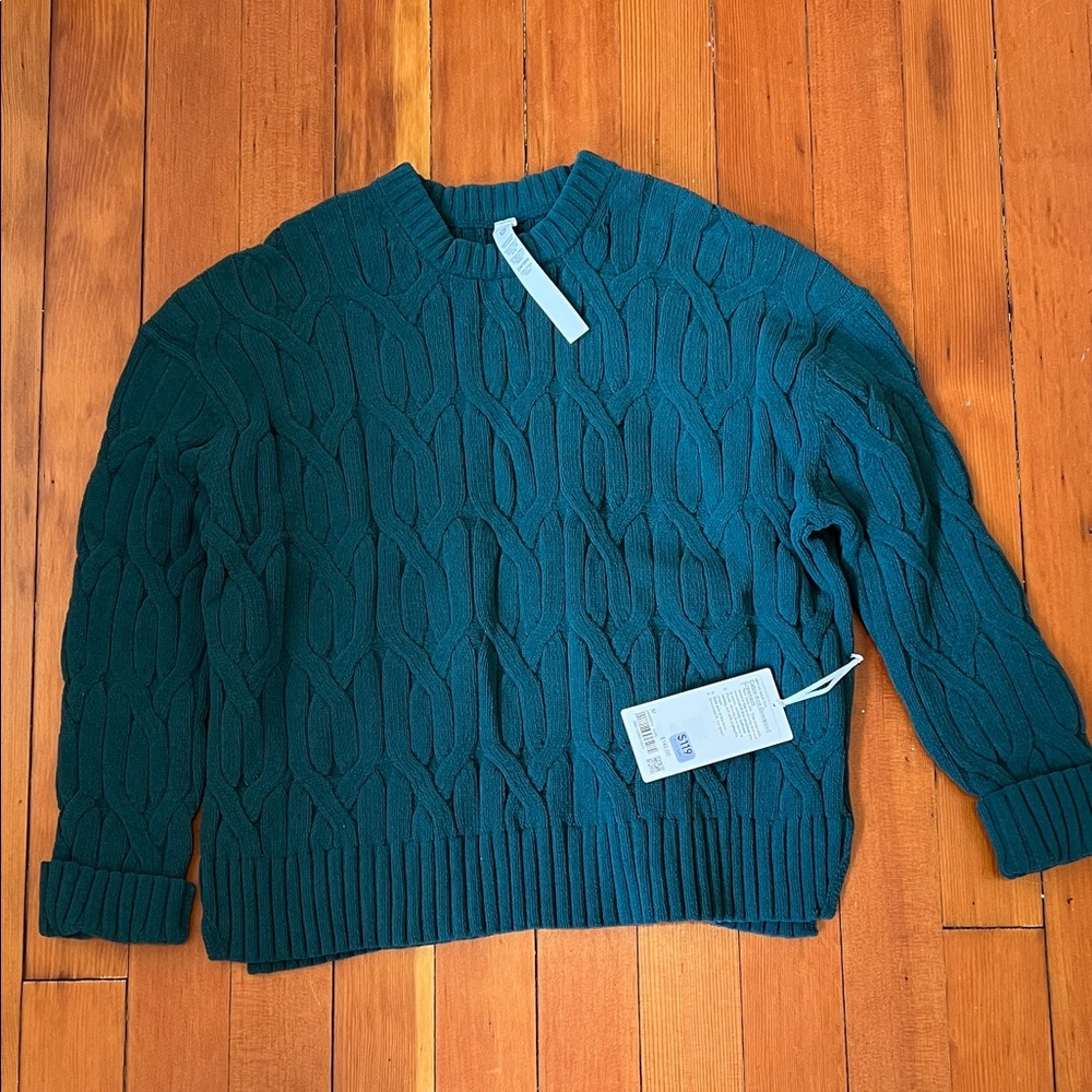 Lululemon NEW - Teal Cable Knit Sweater